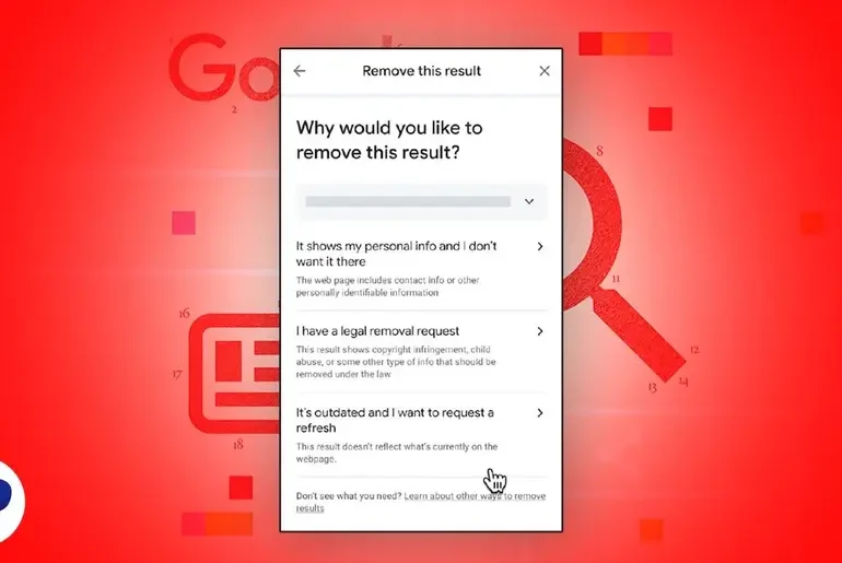 Google remove my results